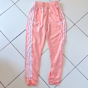 These are pink Adidas sweatpants and they are super cozy!